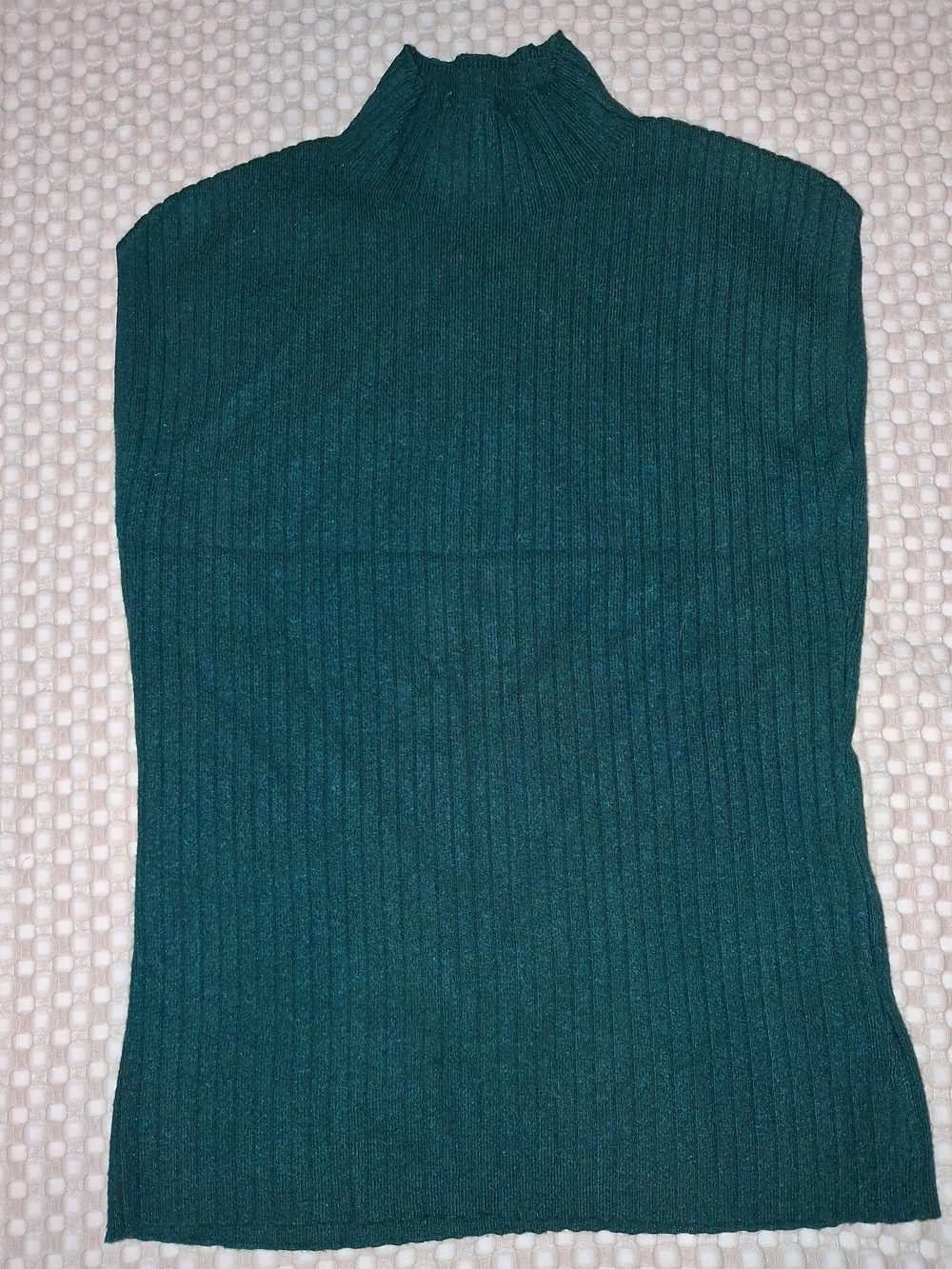 Ribbed Mock Neck Women's Sweater - Teal